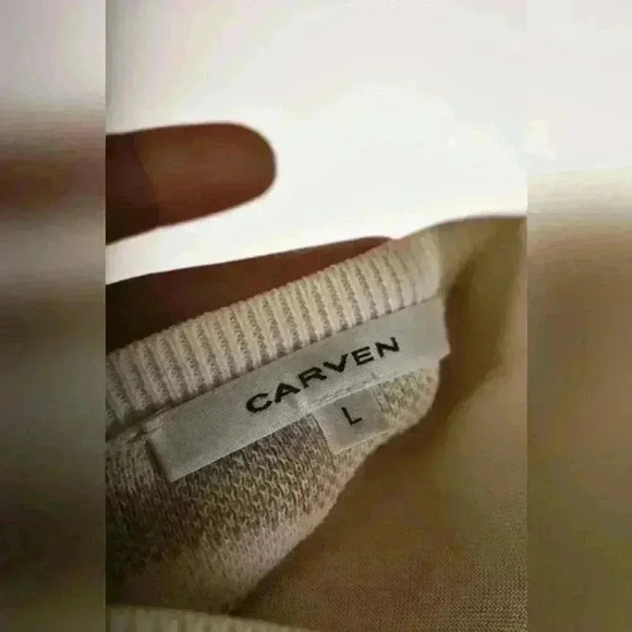 CARVEN PARIS White Beige Knit Gingham Cropped Cotton Vest Large 4/6 Portgual - Picture 7 of 8